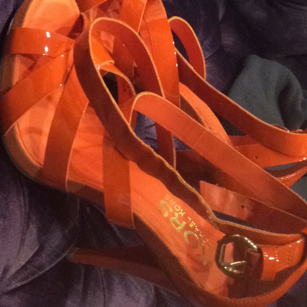 KORS Michael Kors orange strappy sandals - Picture 2 of 8